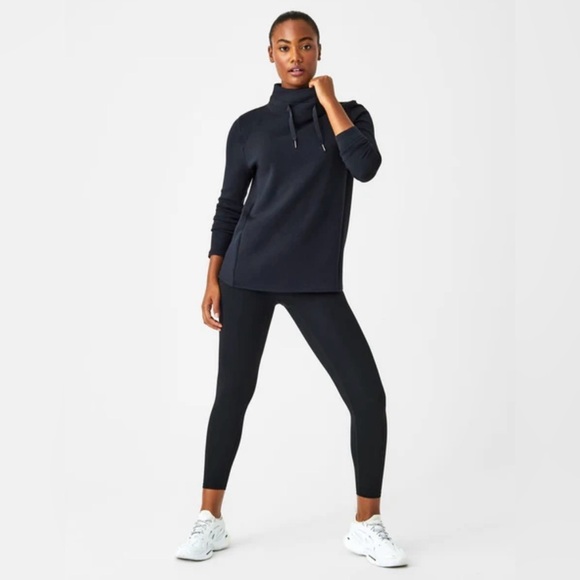 SPANX Sweaters - SPANX Black Athleisure Pullover Sweatshirt Women Small Funnel Neck Top